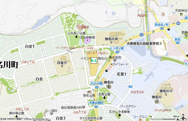 ハートアップ５ミニイオン猪名川付近の地図